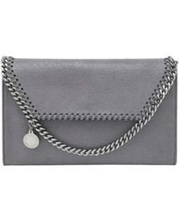 Stella McCartney - Tassen ,Grijs ,Katoen Falabella Wallet W/Chain Bag - Lyst