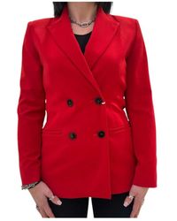 Marella - Jassen ,Rood ,Stretch Twill Blazer - Lyst