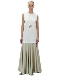 Alysi - Overhemden ,Wit ,Katoen Gecombineerde T-Shirt Jurk - Lyst