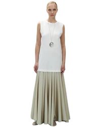 Alysi - Overhemden ,Wit ,Katoen Gecombineerde T-Shirt Jurk - Lyst