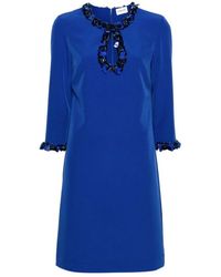 P.A.R.O.S.H. - P.A.R.O..H. ,Kleedjes ,Blauw ,Polyester Stijlvolle Jurk - Lyst