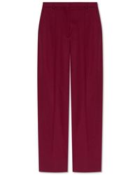Stella McCartney - Broeken ,Rood ,Wol Wollen Geplooide Broek - Lyst