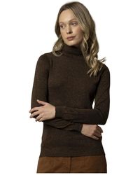 Kocca - Truien & Vesten ,Bruin ,Slimme Hoge Hals Trui, Stijlvol & Soepel - Lyst