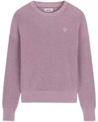 Guess - Truien & Vesten ,Paars ,Katoen Mini Driehoek Trui - Lyst