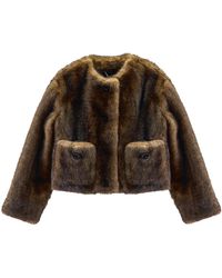 Marc Jacobs - Jassen ,Bruin ,Leer Teddy Cropped Jas - Lyst