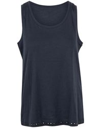 Max Mara - Tops ,Blauw ,Katoen Top Van Jersey Van Katoen En Modal Met Studs - Lyst