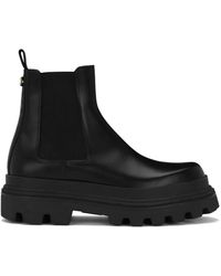 Dolce & Gabbana - Chelsea Boots Van Geborsteld Leer - Lyst