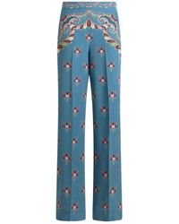 Etro - Broeken ,Veelkleurig ,Heldere Blauwe Stijlvolle Broek - Lyst