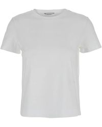 Max Mara - Witte Crewneck T-Shirt Met Logo - Lyst