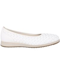 Gabor - Witte Ballerina Schoenen Met Uitneembaar Voetbed - Lyst