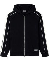 EA7 - Logo Series Hooded Zip-Up Sweatshirt - Lyst