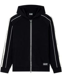 EA7 - Logo Series Hooded Zip-Up Sweatshirt - Lyst