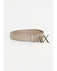Armani Exchange - Cintura stampata testurizzata da con fibbia in metallo con logo - Lyst