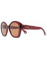 Lanvin - Accessoires ,Bruin ,Butterfly Stijl Acetaat Zonnebril - Lyst