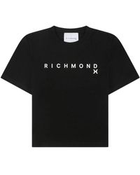 John Richmond - Camiseta con logo a contraste y mangas cortas - Lyst