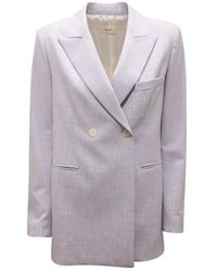 ViCOLO - Jassen ,Paars ,Wol Oversize Wol Double-Breasted Jas - Lyst