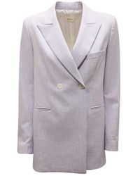 ViCOLO - Jassen ,Paars ,Wol Oversize Wol Double-Breasted Jas - Lyst
