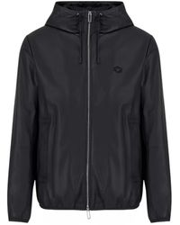Armani - Jassen ,Zwart ,Capuchon Nappa Jas - Lyst