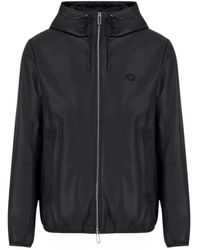 Armani - Jassen ,Zwart ,Capuchon Nappa Jas - Lyst