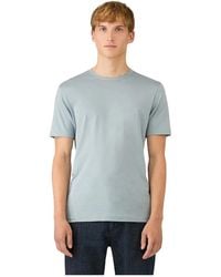 Sunspel - Tops ,Blauw ,Katoen Klassiek T-Shirt - Lyst