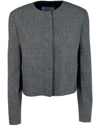 Prada - Jassen ,Grijs ,Katoen Cropped Jas - Lyst