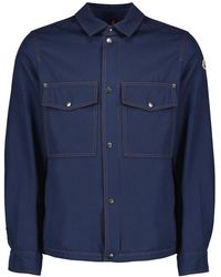 Moncler - Jassen ,Blauw ,Katoen Watagua Shirt Jacket - Lyst