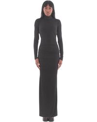 Aniye By - Kleedjes ,Zwart ,Polyester Fleur Back Tear Lange Jurk - Lyst