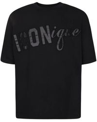 DSquared² - Tops ,Zwart ,Katoen Katoenen T-Shirt Met Ronde Hals - Lyst