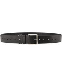 Givenchy - Schwarzer Ledergürtel Mit Silbernen Details - Lyst