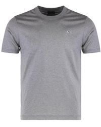 Paul & Shark - Tops ,Grijs ,Katoen Minimalistische Crew-Neck T-Shirt Met Logo - Lyst