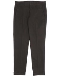 Fay - Broeken ,Bruin ,Katoen Slim Fit Katoenen Gabardine Broek - Lyst