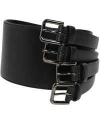 Dolce & Gabbana - Zwart Leren Multi-Gesp Riem Jurk - Lyst