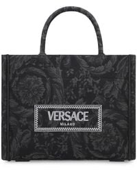 Versace - Piccola Athena Tote Bag Fabric Cotton - Lyst