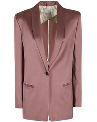 Alysi - Jassen ,Roze ,Satijn Blazer Svicola Liquid Satin - Lyst