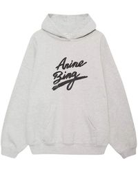 Anine Bing - Grauer Hoodie Mit Logo-Grafik - Lyst