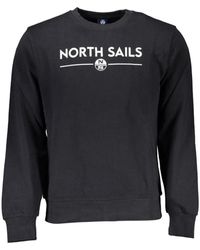 North Sails - Schwarzer baumwoll-sweatshirt mit print-logo - Lyst
