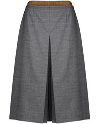Prada - Rokken ,Grijs ,Wol Midi Wolrok - Lyst