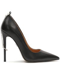 Kazar - Schoenen ,Zwart ,Leer Zwarte Stiletto's Met Een Ketting Vastgemaakt Aan De Hak. Dit Product Valt Klein Uit - Lyst