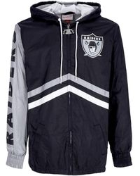 Mitchell & Ness - Fitness ,Zwart ,Polyester Oakland Raiders Windbreaker Full Zip Zwart - Lyst
