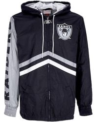 Mitchell & Ness - Fitness ,Zwart ,Polyester Oakland Raiders Windbreaker Full Zip Zwart - Lyst