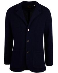Stenströms - Jassen ,Blauw ,Wol Gebreide Blazer Van Getextureerde Wol - Lyst