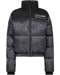 Philipp Plein - Fitness ,Zwart ,Leer Basic Bomber Leopard - Lyst