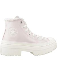 Converse - Schoenen ,Roze ,Hoge Top Sneakers Met Profielzool - Lyst