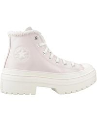 Converse - Schoenen ,Roze ,Hoge Top Sneakers Met Profielzool - Lyst