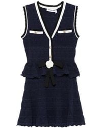 Self-Portrait - Vestido Corto Con Peplum - Lyst