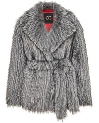CESARE GASPARI - Eleganter grauer kunstpelzmantel - luxuriöse winterbekleidung für frauen - Lyst