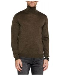 HUGO - Truien & Vesten ,Groen ,Wol Musso-P Rollneck Sweater - Lyst