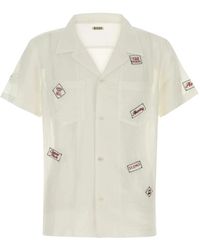 Bode - Overhemden ,Wit ,Katoen On Air Short Sleeve Shirt - Lyst