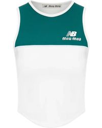 Miu Miu - Fitness ,Veelkleurig ,Polyester Stretch Technical Jersey Top - Lyst