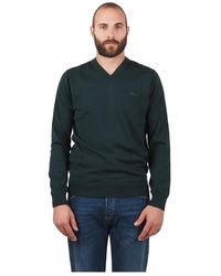 Lacoste - Truien & Vesten ,Groen ,Wol V-Hals Merinowol Trui Groen - Lyst